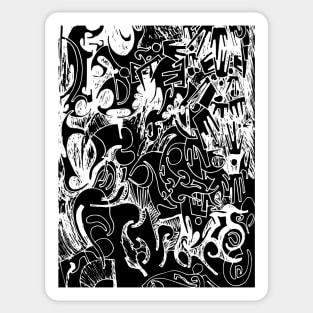 Abstract Ink Drawing #9 Black Sticker